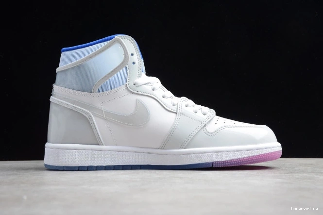 Zoom High CK6637-104 Retro Blue Air Jordan 1 White Racer 0709
